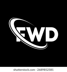 FWD logo. FWD letter. FWD letter logo design. Initials FWD logo linked with circle and uppercase monogram logo. FWD-typography for technology, business and real estate brand.