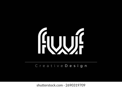 FWF Diseño de logotipo de letra moderno único creativo. Diseño elegante del logotipo del monograma con los Elementos decorativos y la tipografía