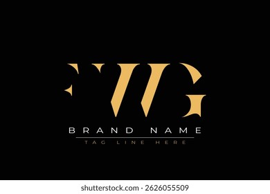 FWG abstract letter logo design. This logo is designed by three abstract letters.