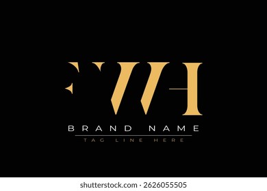 FWH abstract letter logo design. This logo is designed by three abstract letters.