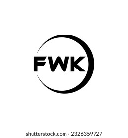 FWK letter logo design in illustration. Vector logo, calligraphy designs for logo, Poster, Invitation, etc.