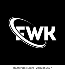 Logotipo da FWK. Carta FWK. Design do logotipo da letra FWK. Logotipo inicial FWK vinculado ao logotipo de monograma em círculo e maiúsculo. FWK-tipografia para marca de tecnologia, negócios e imóveis.