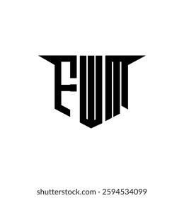 FWM letter logo design with white background in illustrator, vector logo modern alphabet font overlap style, calligraphy designs for logo, Poster, Invitation, etc.
