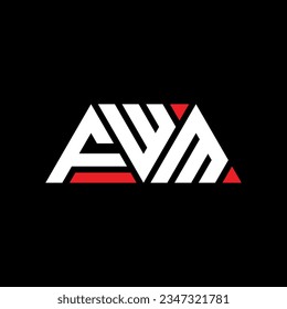 FWM triangle letter logo design with triangle shape. FWM triangle logo design monogram. FWM triangle vector logo template with red color. FWM triangular logo Simple, Elegant, and Luxurious design.
