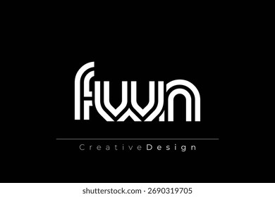 Diseño de logotipo de letra moderno único creativo de FWN. Diseño elegante del logotipo del monograma con los Elementos decorativos y la tipografía