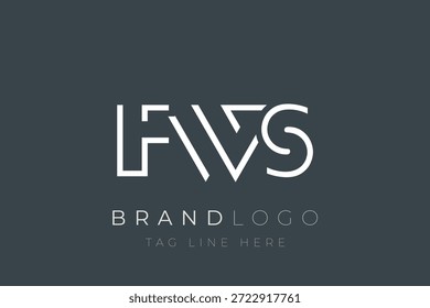 Diseño de logotipo de carta abstracta FWS. Diseño moderno del logotipo del negocio con tipografía Abstractas y estilo contemporáneo
