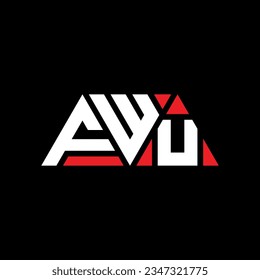FWU triangle letter logo design with triangle shape. FWU triangle logo design monogram. FWU triangle vector logo template with red color. FWU triangular logo Simple, Elegant, and Luxurious design.