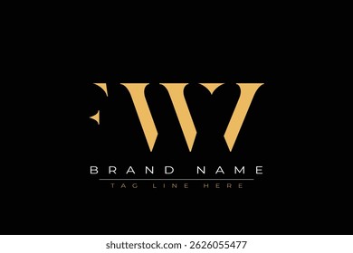 FWV abstract letter logo design. This logo is designed by three abstract letters.