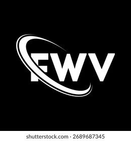FWV-Logo. FWV-Brief. Logo-Design für FWV-Buchstaben. Initialen FWV-Logo mit Kreis und Großbuchstaben-Monogramm-Logo verbunden. FWV-Typografie für Technologie, Business und Immobilien Marke.