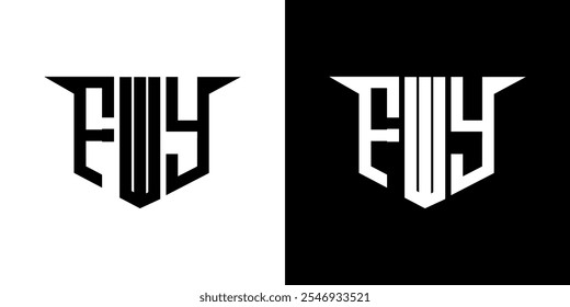 FWY letter logo design with white background in illustrator, vector logo modern alphabet font overlap style, calligraphy designs for logo, Poster, Invitation, etc.