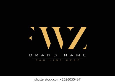 FWZ abstract letter logo design. This logo is designed by three abstract letters.