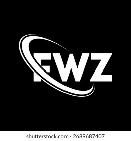 Logo de FWZ. Carta FWZ. Diseño del logotipo de la letra FWZ. Logotipo de FWZ enlazado con el círculo y el logotipo del monograma en mayúsculas. Tipografía FWZ para tecnología, negocio y marca inmobiliaria.