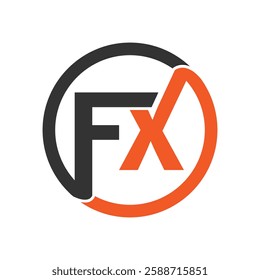FX creative letter logo Modern simple icon vector modern font