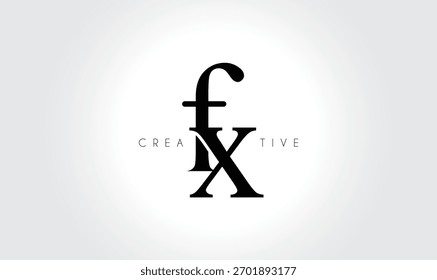 FX Elegant Serif Monogram Logo – Luxury Lowercase Typographic Lettermark for Modern Branding