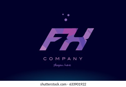 fx f x polygon polygonal letter alphabet text pink purple dots creative company logo vector icon design template