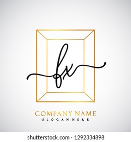 FX Initial Handwriting logo template vector