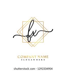 FX Initial Handwriting logo template vector