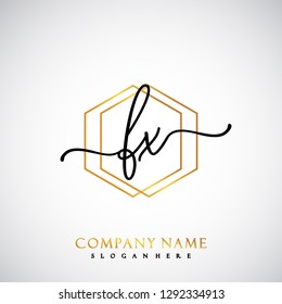 FX Initial Handwriting logo template vector