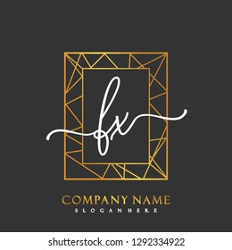 FX Initial Handwriting logo template vector