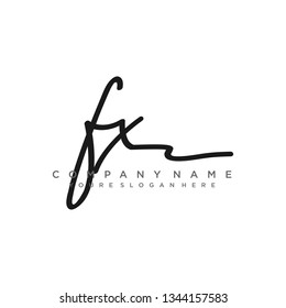 FX  Initial Handwriting logo template vector