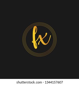 FX  Initial Handwriting logo template vector