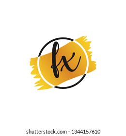 FX  Initial Handwriting logo template vector