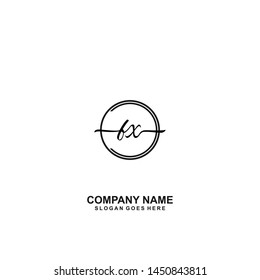 FX Initial handwriting logo template vector