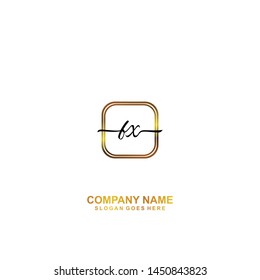 FX Initial handwriting logo template vector