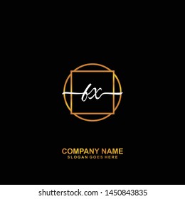 FX Initial handwriting logo template vector