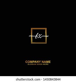 FX Initial handwriting logo template vector