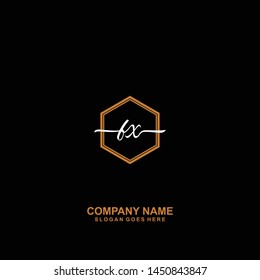 FX Initial handwriting logo template vector