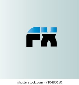 fx initial letter linked lowercase logo. f and x vector template design