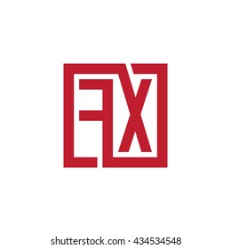 FX initial letters looping linked square logo red