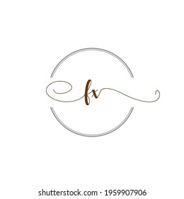 FX Initial Logo Handwriting template letter illustration