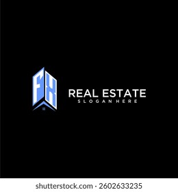 FX initial monogram building and roof logo for real estate
