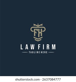 FX initial monogram logo law firm with pillar design