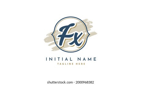 FX Initials, handwriting logo vector