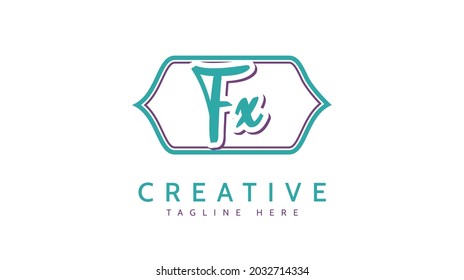 FX Initials, handwriting logo vector