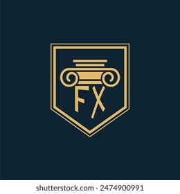 FX Initials Law Firm Logo Lawyer logo with creative law element