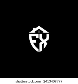 FX initials premium shield logo monogram with home designs modern templates