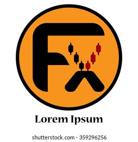 FX Letter Forex Logo. 