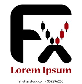 FX Letter Forex Logo. 