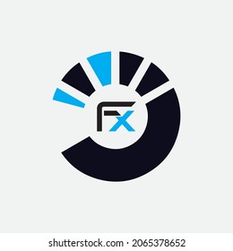 FX-Brief-Logo-Design auf schwarzem Hintergrund. FX Creative Initials Buchstaben Logo Konzept. fx Symbol Design. 