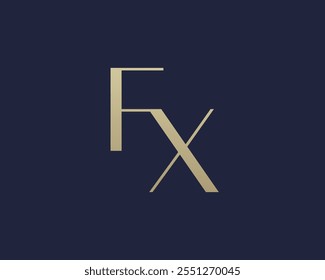 Conception de l'icône logo FX. Style classique initiales de luxe monogramme.