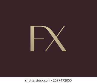 FX letter logo icon design. Classic style luxury initials monogram.