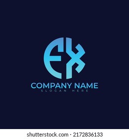 Logo für FX-Buchstaben, Vektorgrafik-Design
