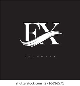 FX Letter Monogram Logo with Brush Stroke for Modern Brand Identity
