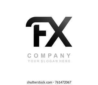 FX logo letter design vector
