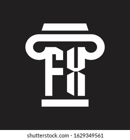 FX Logo monogram with pillar style design template