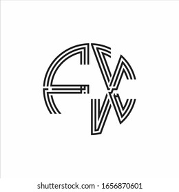 Plantilla de diseño de línea de tres cintas de logotipo FX aislada en fondo blanco